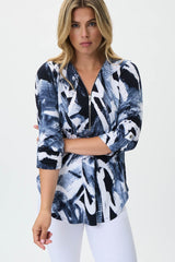 ABSTRACT PRINT SILKY KNIT TUNIC