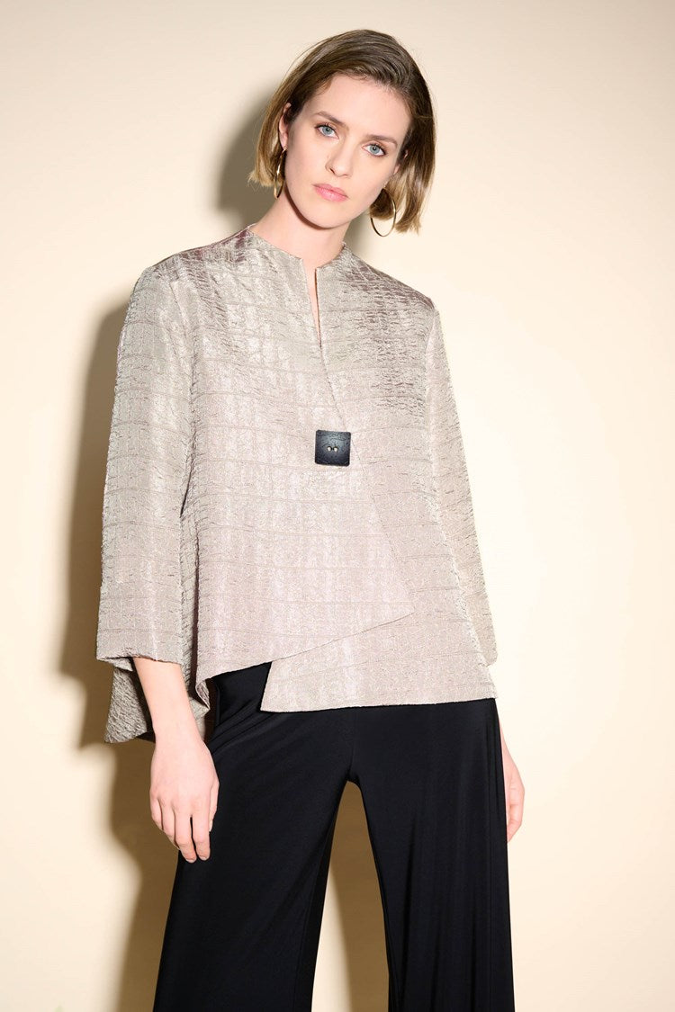 TEXTURED WOVEN JACQUARD SWING JACKET